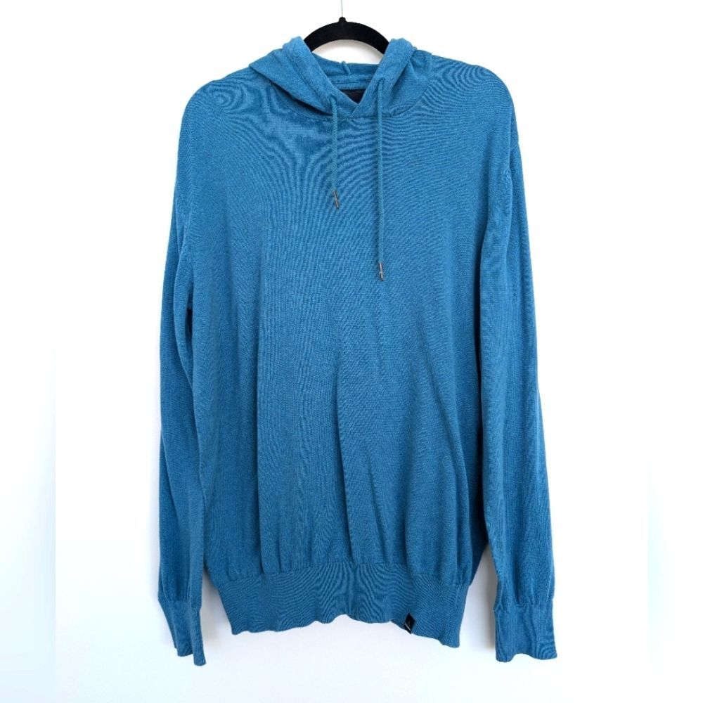 PrAna Knit Long Sleeve Pullove Hoodie Sz XL in Blue Unisex